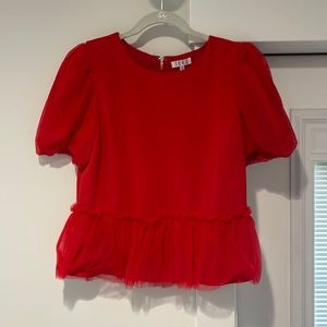 Red Peplum Top